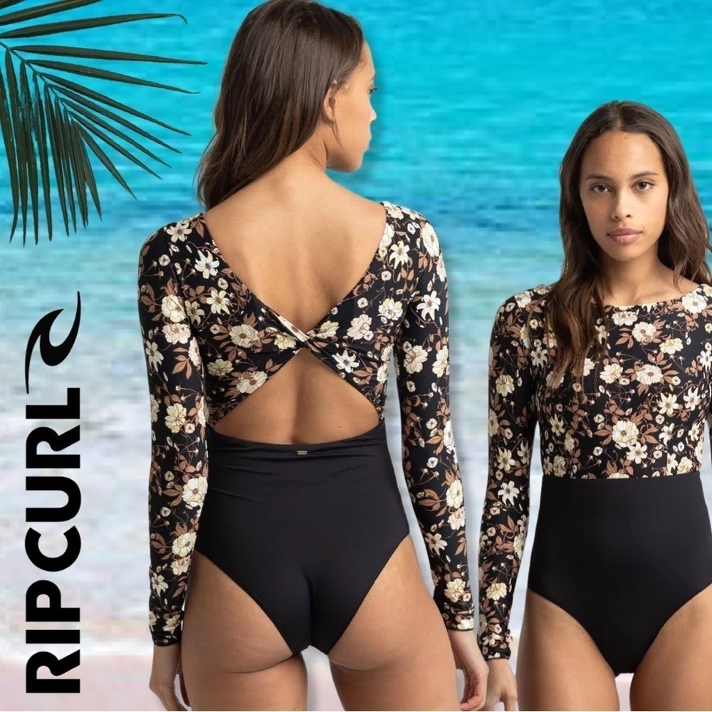 Rip Curl Surf Sunset Haze Long Sleeve One Piece Swimsuit L and XL - Picture 2 of 10